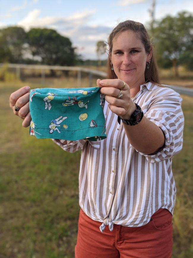 CRITICAL CAP: When Natasha Anderson lost her job due to coronavirus, she turned to volunteering and has since sewn and given away 35 brightly coloured scrub caps to health workers in the region. Photo: Ebony Graveur