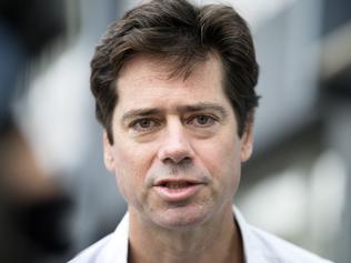 Gillon McLachlan Chief Executive Officer of the Australian Football League outside SEN in Richmond after talking on air about the latest Essendon Football Club news with the release of a taped conversation. Picture: Sarah Matray