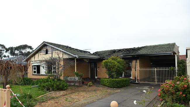 The Pooraka home on Sunday morning. Picture: Morgan Sette