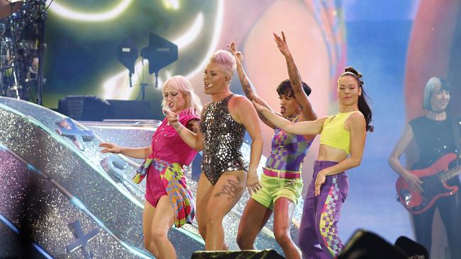 Pink pictured performing at Suncorp Stadium, Brisbane 16th February 2024. (Image/Josh Woning, J&amp;A Photography)