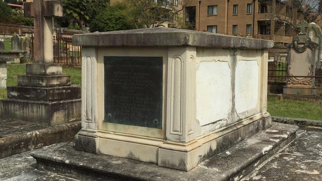 The grave of Reverend Samuel Marsden and his family at St John’s Cemetery, Parramatta. Picture: Troy Lennon