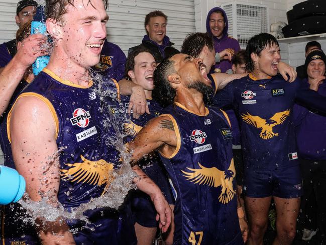 EFNL 2025: Vermont celebrates its win over Berwick. Picture: Davis Harrigan
