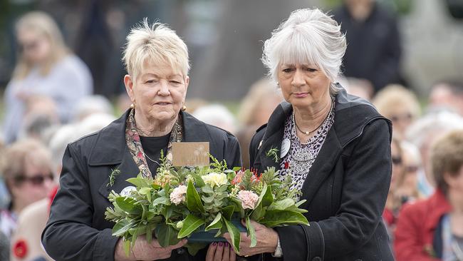 Widows pay their respects ahead of Remembrance Day.