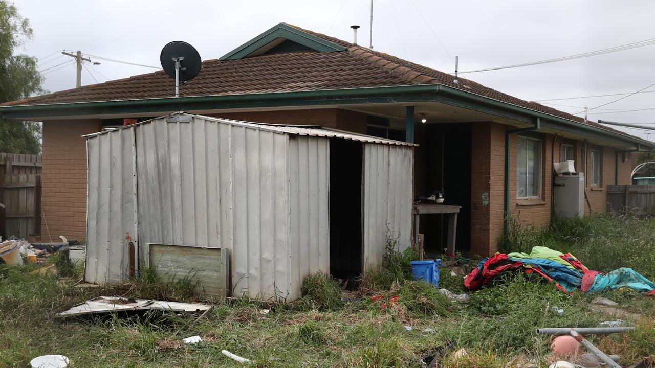 The fire broke out in the garden shed of this Corio home on October 22, 2023. Picture: NCA NewsWire / David Crosling