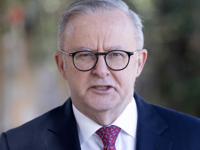 MELBOURNE, AUSTRALIA - NewsWire Photos - OCTOBER 2, 2024. Prime Minister Anthony Albanese speaks at a door stop in Moonee Ponds. The Prime Minister, Anthony Albanese, is in Melbourne today with the Minister for the NDIS and Government Services, Bill Shorten. Picture: David Geraghty / NewsWire