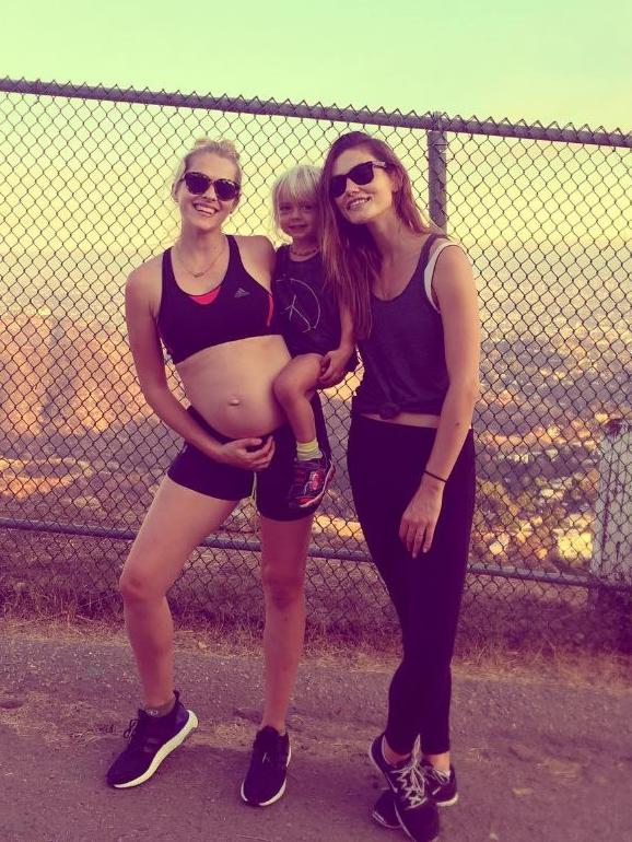 Pregnant Teresa Palmer with her son Bodhi and Phoebe Tonkin at the Hollywood Sign in California, “Sunset hikes, sleepovers and #TheNightOf screenings with Aunty Phoebs. Could there be anything better in life?” Picture: Instagram