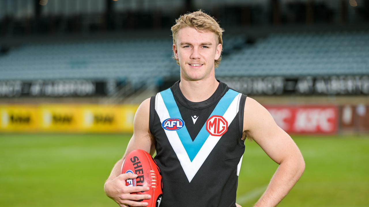 Port Adelaide recruit Jason Horne-Francis at Alberton. Picture: Brenton Edwards