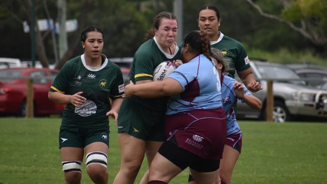 Premier Womenâ&#128;&#153;s rugby between Wests and Norths. Saturday April 1, 2023. Picture: Nick Tucker.