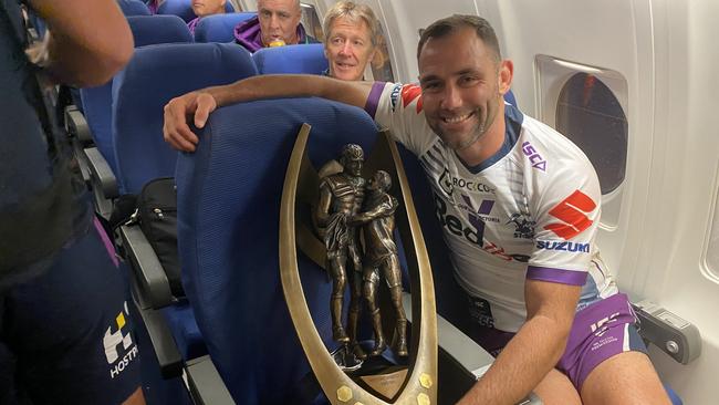 Storm skipper Cameron Smith flies home with the Provan-Summons Trophy