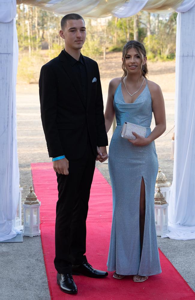 Shantaya Roach and partner arrive at the Gympie State High School formal 2023. November 16, 2023. Picture: Christine Schindler