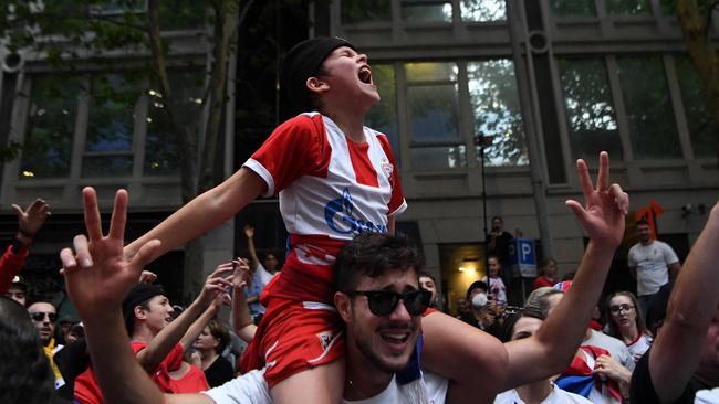 Crowds flocked to the streets after Novak Djokovic won his court battle. Picture: AFP