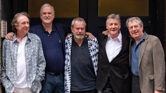 The Monty Python crew, from left Eric Idle, John Cleese, Terry Gilliam, Michael Palin, and Terry Jones in 2014. Picture: AFP