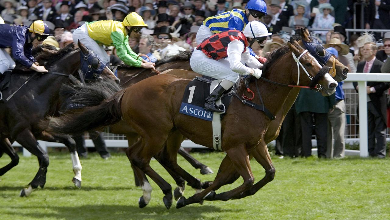 Horseracing - racehorse Takeover Target ridden by jockey Jay Ford winning the Kings Stand Stakes at Royal Ascot in London 23 Jun 2006. a/ct