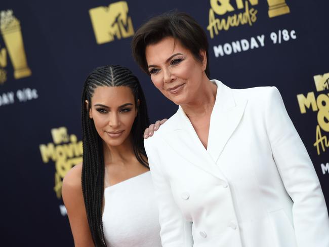 Kim Kardashian and Kris Jenner at the 2018 MTV Movie &amp; TV Awards in Santa Monica, California. Picture: AFP