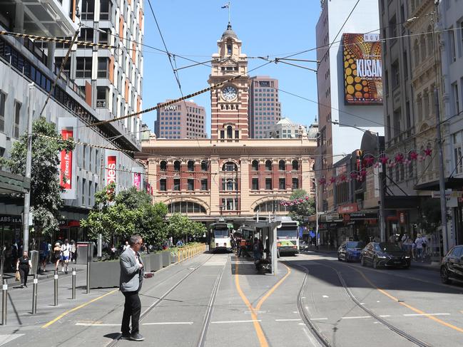 Flinders Street Station from Elizabeth St. Picture: David Crosling