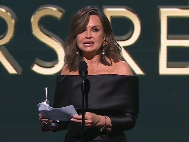 Lisa Wilkinson delivering her Logies speech. Picture: Channel 9