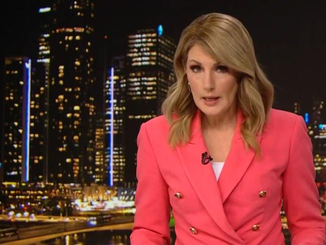 Channel 7 Brisbane newsreader Sharyn Ghidella reading her final news bulletin on Tuesday, July 9.