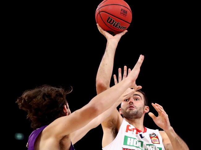 John Mooney is on track to pick up NBL First Team honours based on his starring maiden season for the Perth Wildcats. Picture: Brendon Thorne/Getty Images