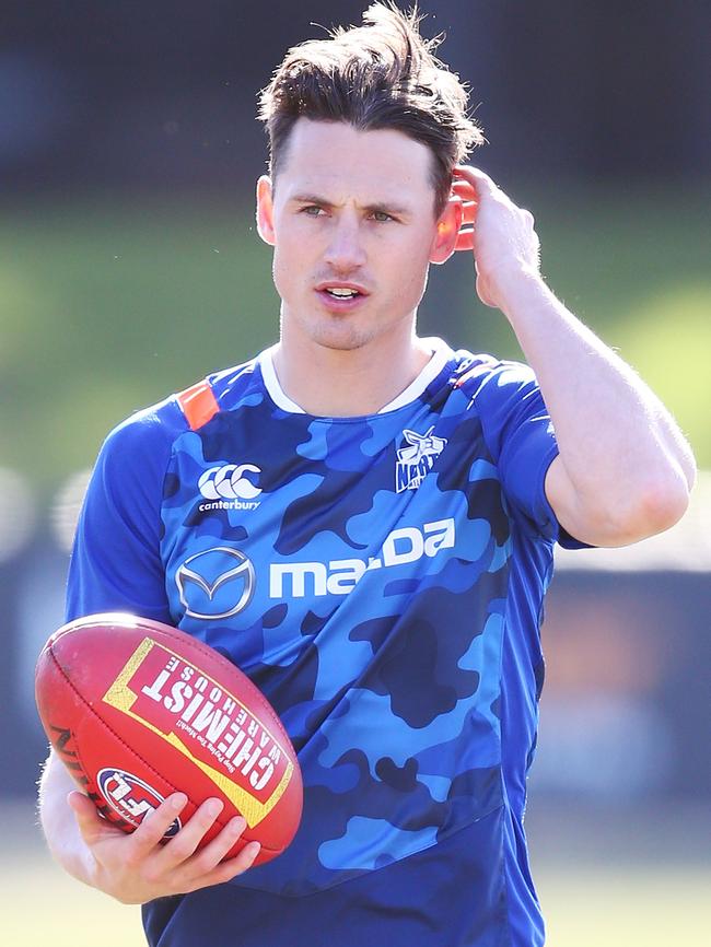 North Melbourne tagger Ben Jacobs is out indefinitely with concussion.