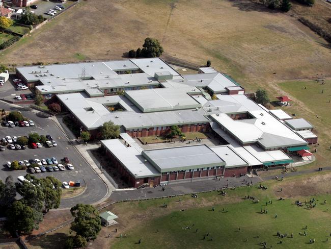 An aerial view of the former Kingston High School.