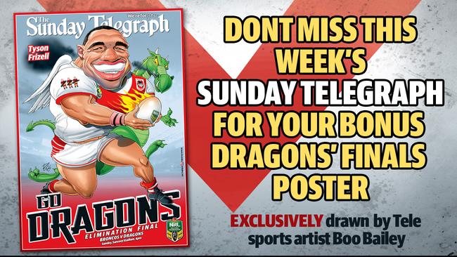 Get your Dragons' finals poster in the Sunday Telegraph.