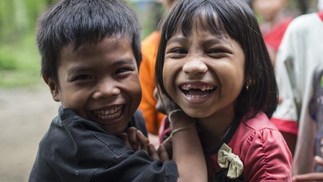 Local children found me very amusing in the village of Padang Lawas, Indonesia. Picture by Matt Turner.