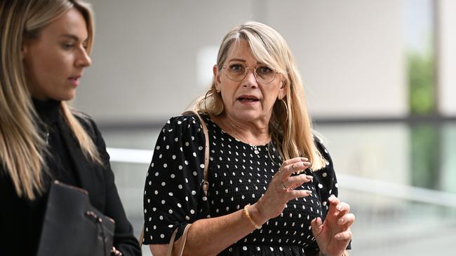 Vicki Blackburn, the mother of murder victim Shandee Blackburn, leaves the commission of inquiry into forensic DNA testing. Picture: NCA NewsWire / Dan Peled