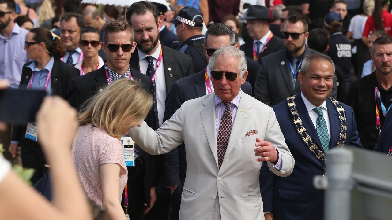 Prince Charles and Camilla at Kurrawa Surf Club for a meet and greet with Wales team members and unveiling a plaque with Mayor Tom Tate. Picture: Glenn Hampson