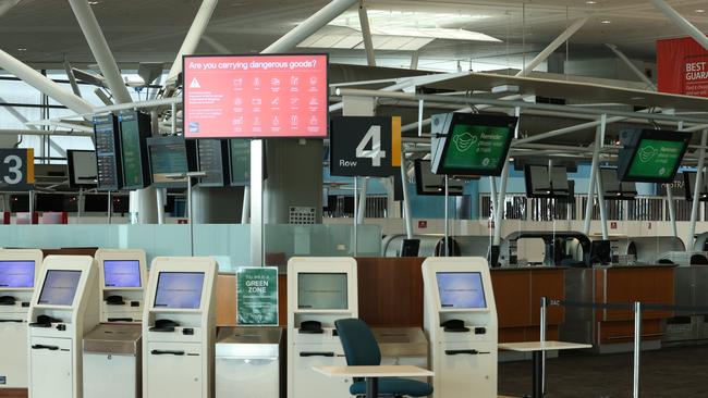 Qatar Airways check-in area Brisbane International Airport. Picture: Liam Kidston.