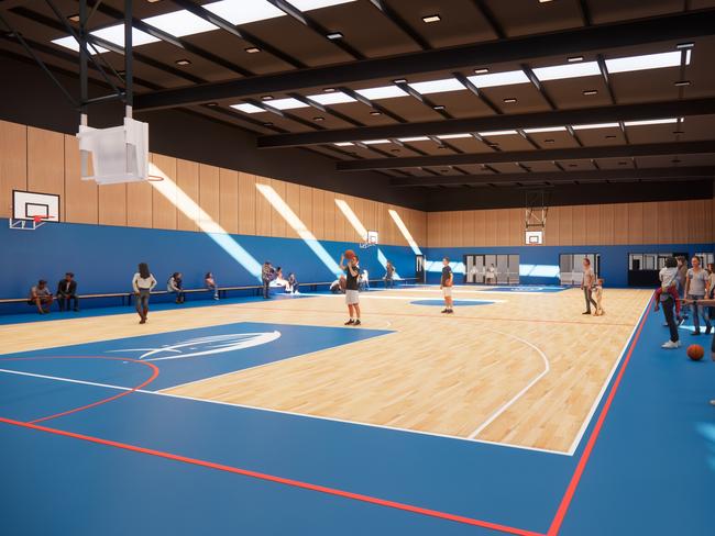 Artist impression for a proposed new gym at Bethany Christian School, in Paralowie. Picture: Bell Architecture