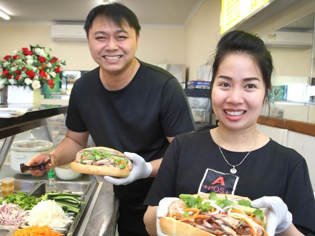 Khai Hoang Nguyen and Dao Anh Thi Nguyen at Cha Phu Xuong. Picture: Dean Martin.