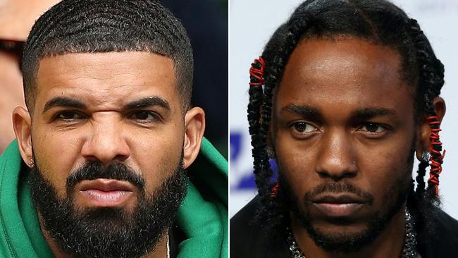 Drake and Kendrick are locked in a bitter public feud. Picture: AFP.