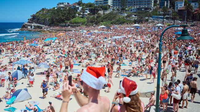 Thousands of beachgoers are seen at Bronte Beach, Sydney, on Christmas Day. (File picture)