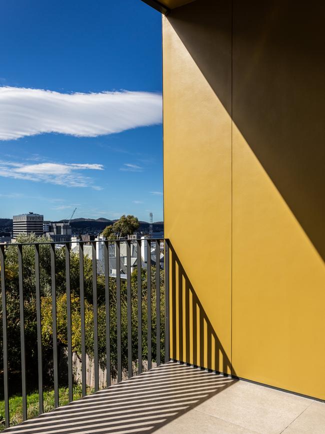 The views from the upper levels take in Hobart city.