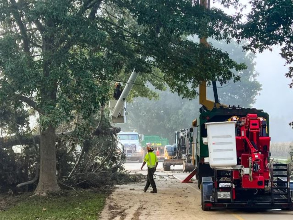 Crews on the Biltmore Estate work to clear roadways. Picture: The Biltimore Company