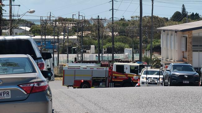 Queensland Fire and Emergency Services on the scene of a gas leak in a residential Gladstone Street. Picture: Rodney Stevens