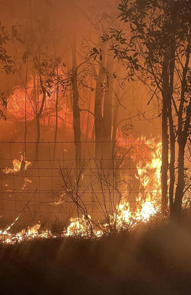 Fire crews continued working through the night to bring a bushfire at Deepwater under control. Photo: Mount Maurice RFB