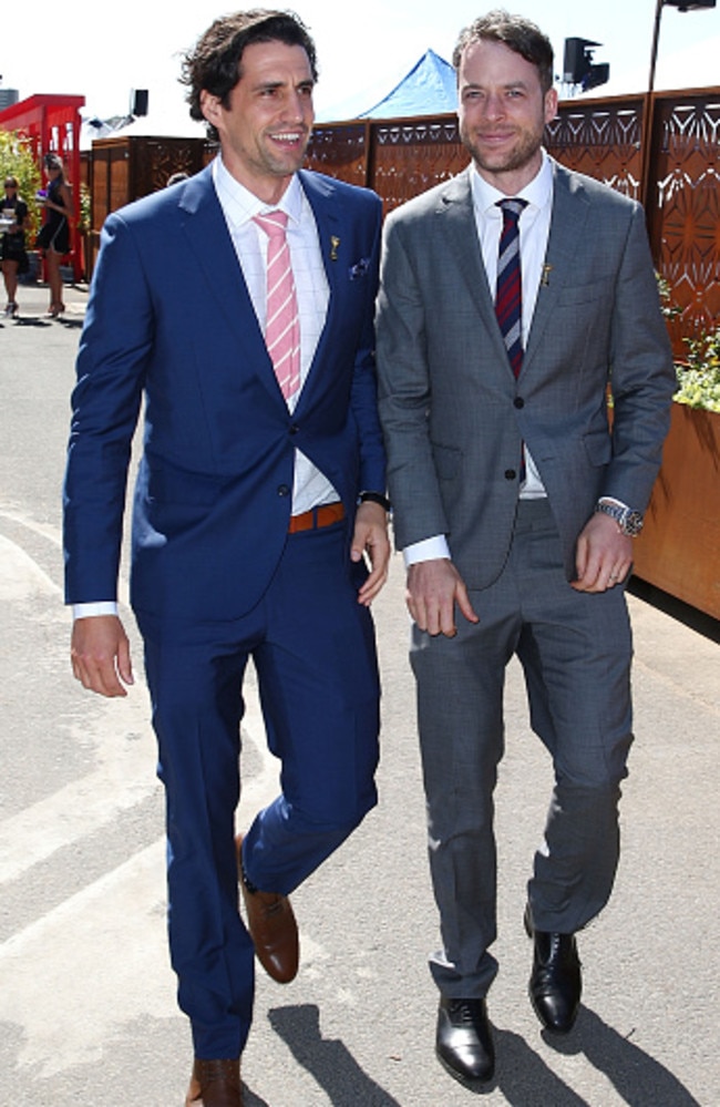 Hamish Blake and Andy Lee on Melbourne Cup Day at Flemington Racecourse on November 3, 2015 in Melbourne, Australia. Picture: Scott Barbour/Getty Images