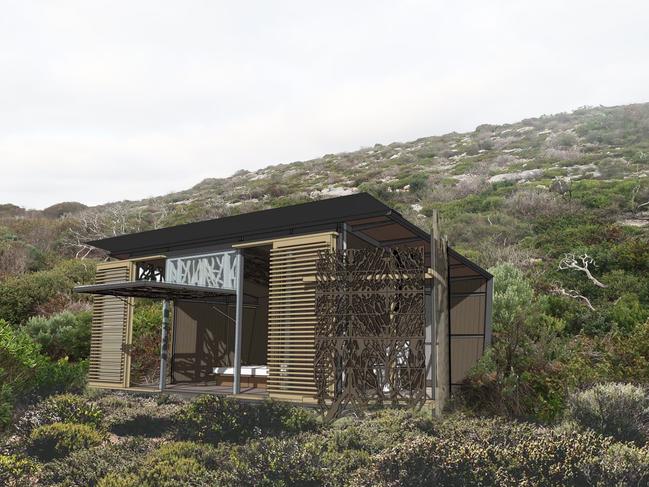 The Australian Walking Company is proposing to build sleeping pods on the Kangaroo Island Wilderness Trail. Pictures: Australian Walking Company