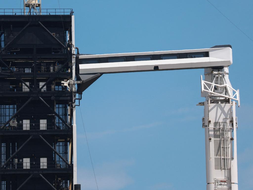 SpaceX's Polaris Dawn Falcon 9 rocket sits at the ready.