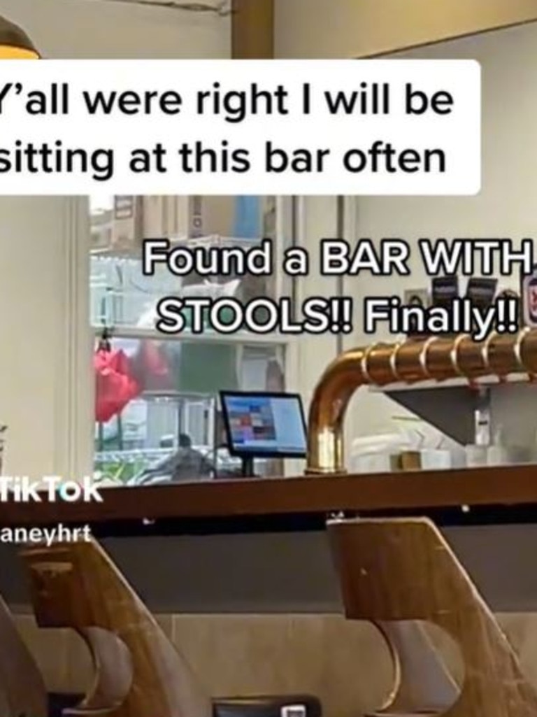 Ms Hart would later revoke the statement about bar stools. Picture: TikTok