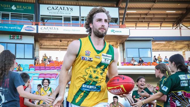 Dylan Landt was the standout for St Mary's in the 2022-23 NTFL season. Picture: Celina Whan / AFLNT Media