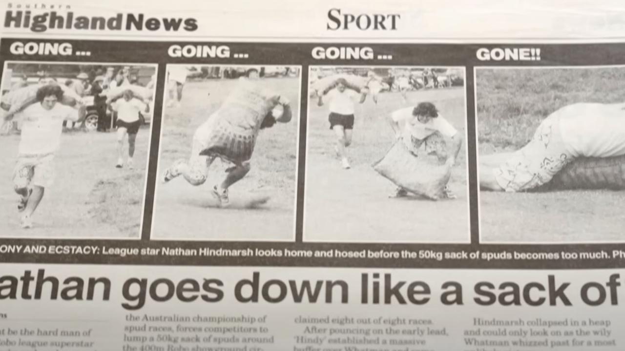 Hindy stacked it during the 2003 Robertson Potato Race. Picture: Supplied