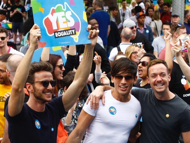 Supporters of marriage equality are leading the way with three weeks to go until the vote closes. Picture: Danny Casey/AAP Image