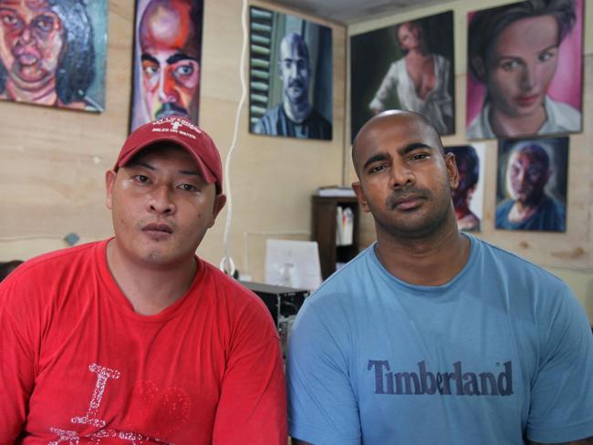 Call for clemency ... Bali Nine members Andrew Chan and Myuran Sukumaran inside the workshop of Kerobokan jail.