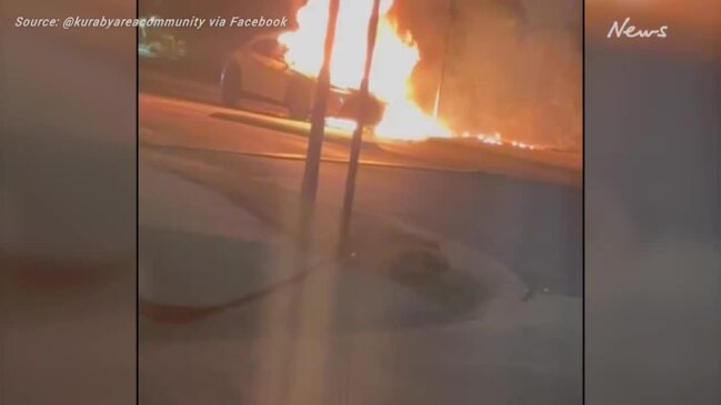 WATCH: Alleged stolen car torched at Logan park