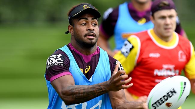 Ezra Mam showed great composure in his senior debut for the Broncos. Picture: Bradley Kanaris/Getty Images