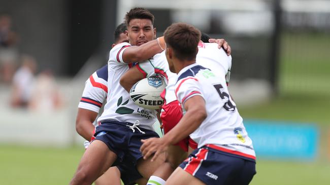 Brooklyn Rosemeyer in action for the Central Coast Roosters against the Monaro Colts in round one of the Laurie Daley Cup. Picture: Sue Graham