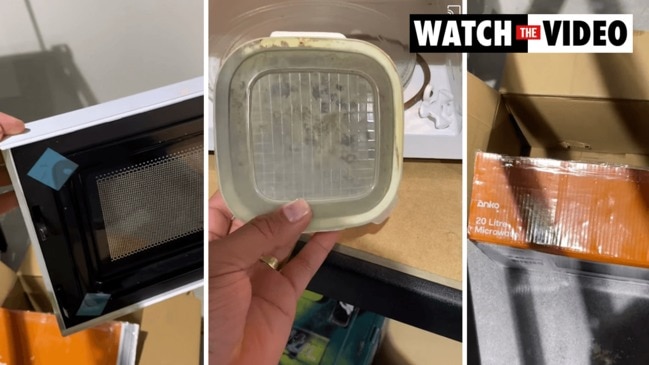 Foul discovery inside Kmart microwave