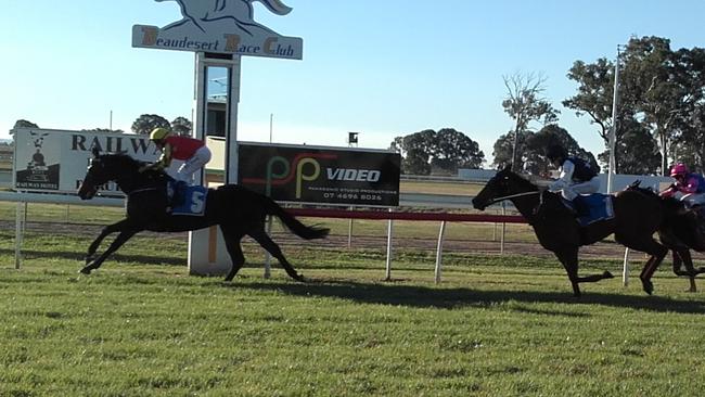 Jockey Matthew Gray won the Class 1 Handicap (1100m) on Rainbow Spirit.